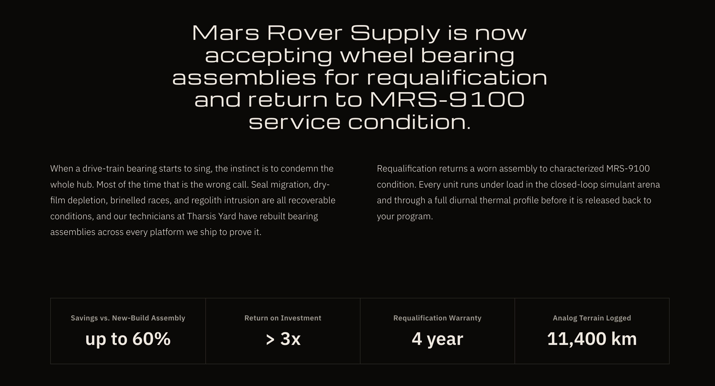 Mars Rover Supply Page Component